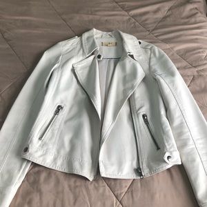 Off-White PU Leather Jacket